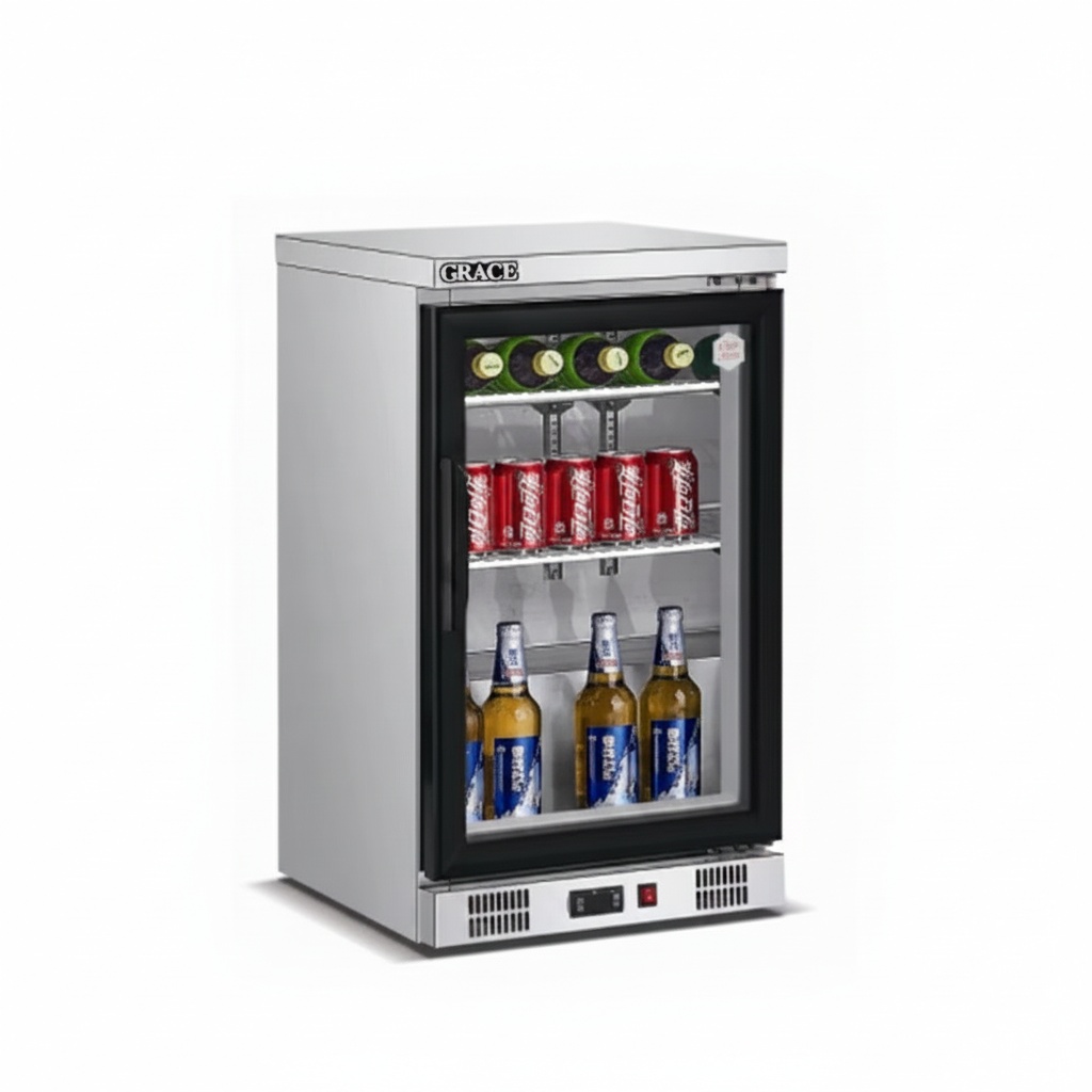Wine And Beer Undercounter Fridge - Unterbau-Kühlschrank, 304 Edelstahl 520x500x840mm Mini-Gefrierschrank, Einzel-Tür-Kompressor-Weinkühler,