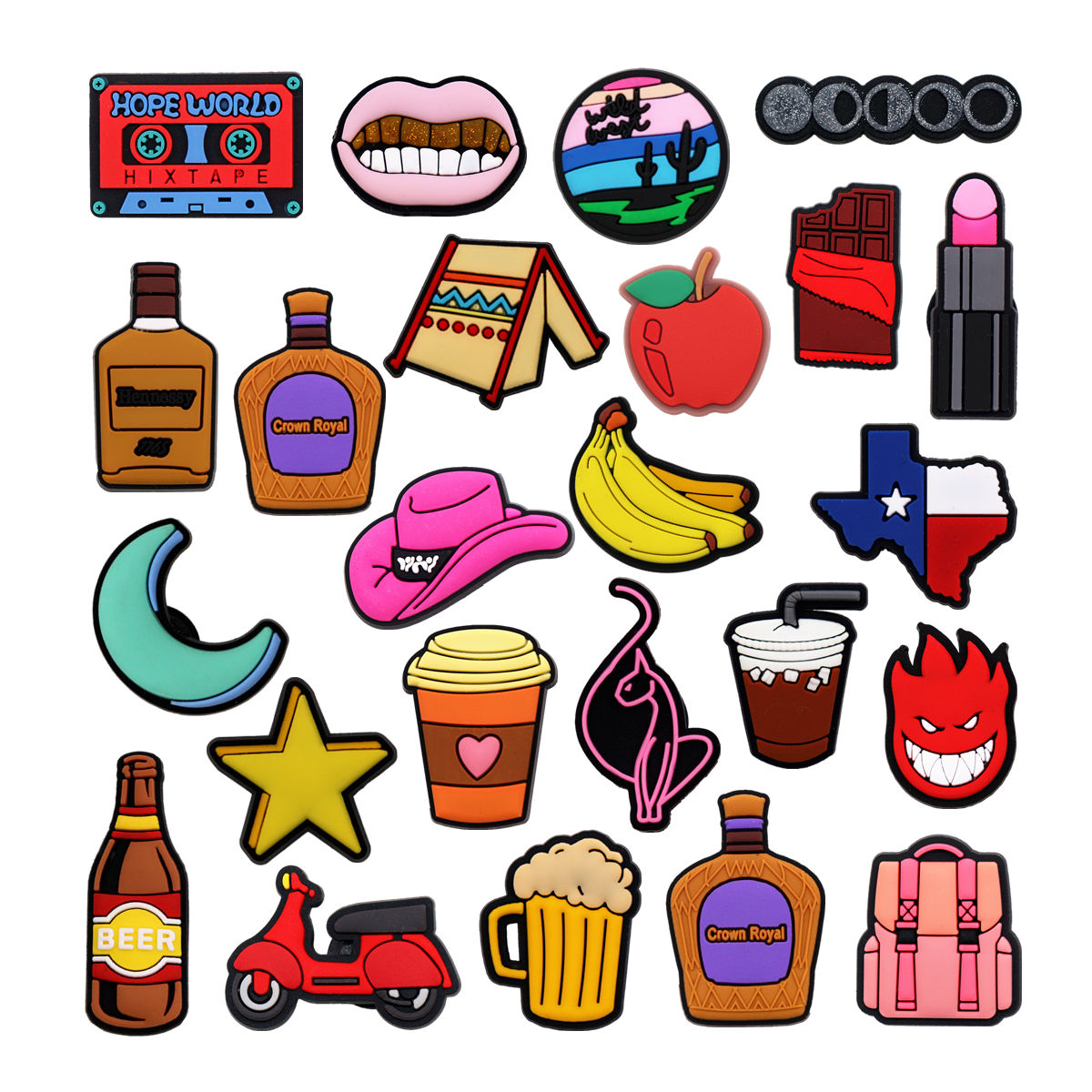 Wine X Beer - 1 Stück Neuartige Schuh-Charms: Bier, Wein,