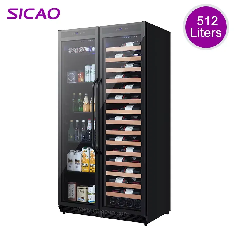 Wine And Beer Undercounter Fridge - Eingebauter Getränkekühlschrank mit Doppeltür, Weinkühler mit